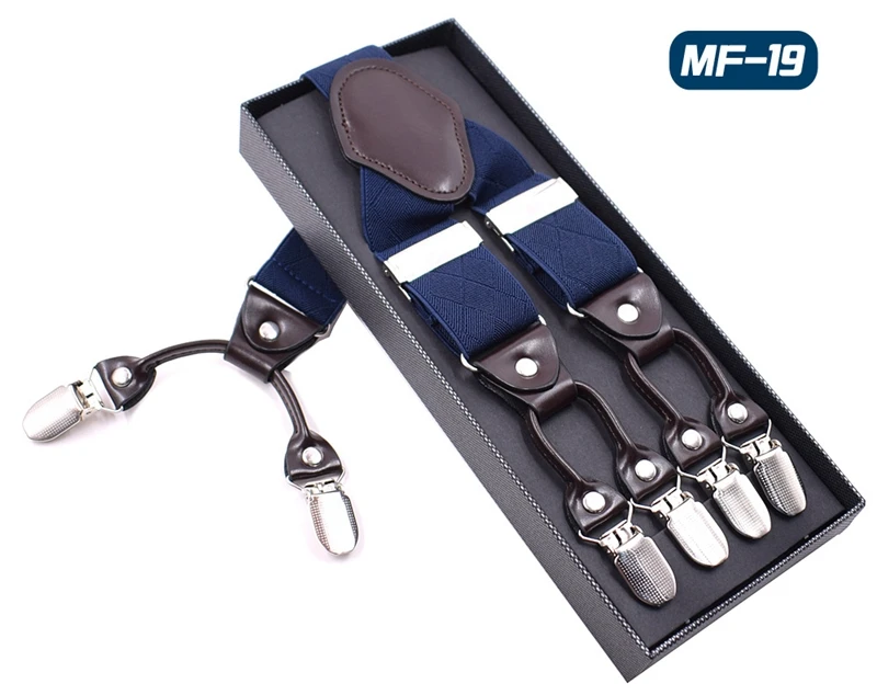 Title 19, Multicolor Elastic 6 Clip Mens Strap. Secure a...