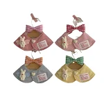 INS Cute Plaid Rabbit Cape, Pet Cat and Dog Pet Scarf, Mouth Water Towel Decoration Dog Accessories for Small Dogs Dogs — photo 2