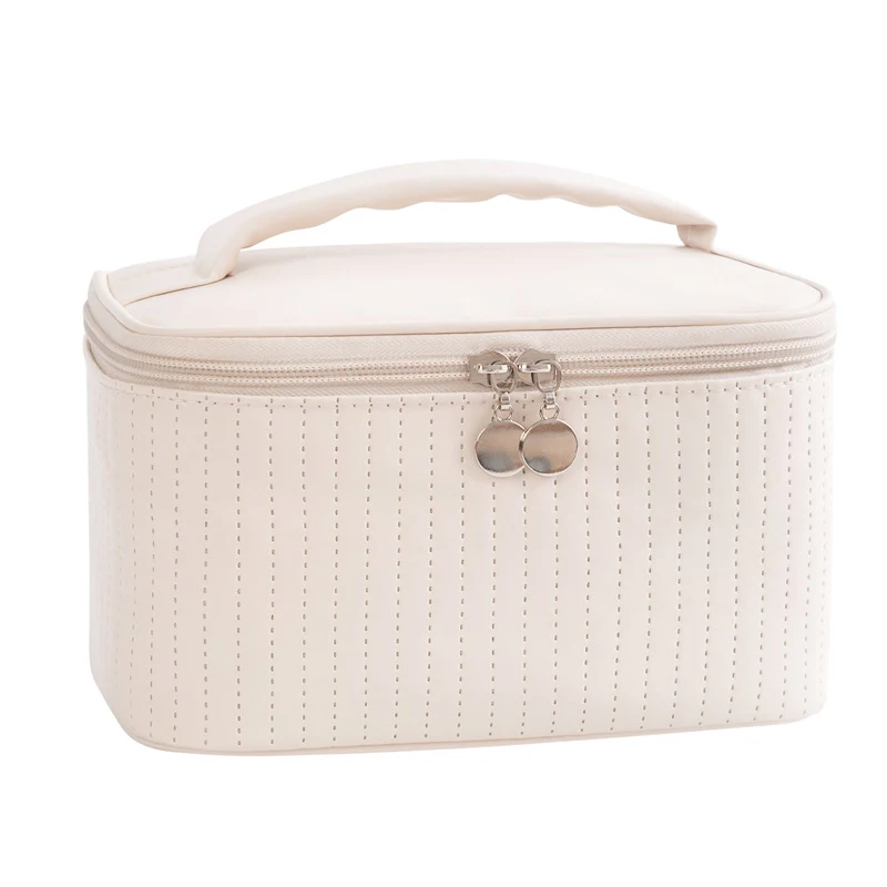Bolsa de cosméticos portátil para viagem feminina, armazenamento em mesa Organize sua maquiagem com facilidade. Perfeita para viagens e uso diário, compacta e elegante. — foto 11