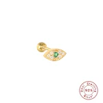 Brinco de cartilagem perfurado de olho grego único em prata S925 com diamante, elegância e proteção para o seu dia a dia. — foto 5