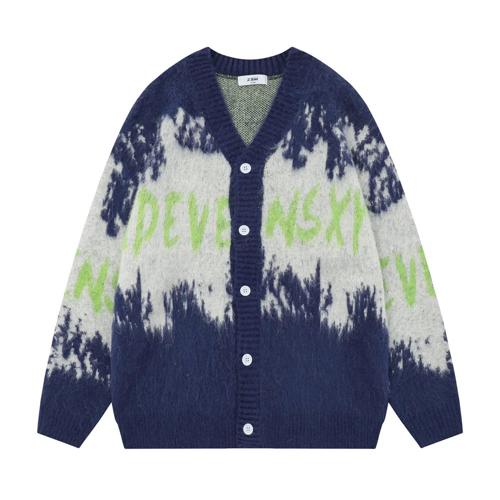 Men's Tie-dye Gradient Sweater Coat — photo 8