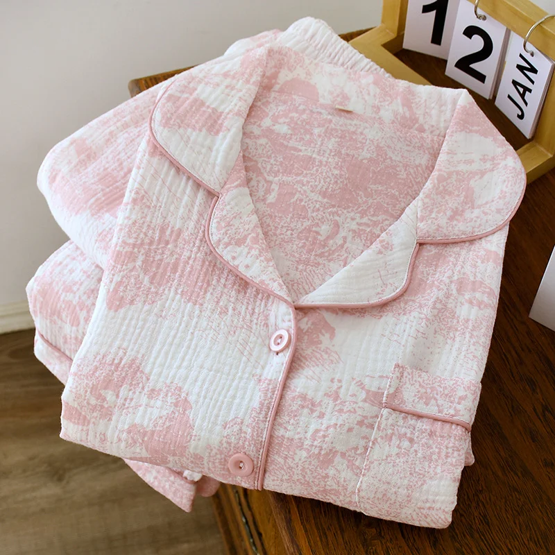 Women's Fashionable Simple Style Cotton Crepe Pajamas Suit — photo 19