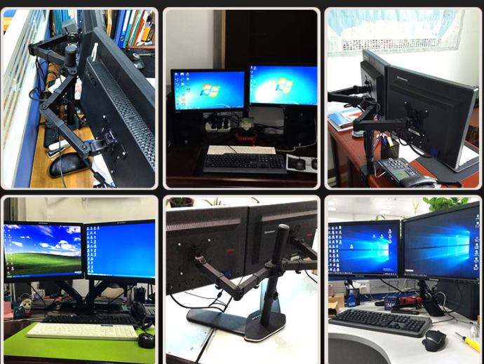 Dual-screen computer monitor stand desktop free lift LCD multi-screen splicing universal rotating shelf for improved erg — photo 7