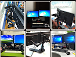 Dual-screen computer monitor stand desktop free lift LCD multi-screen splicing universal rotating shelf for improved erg — photo 7