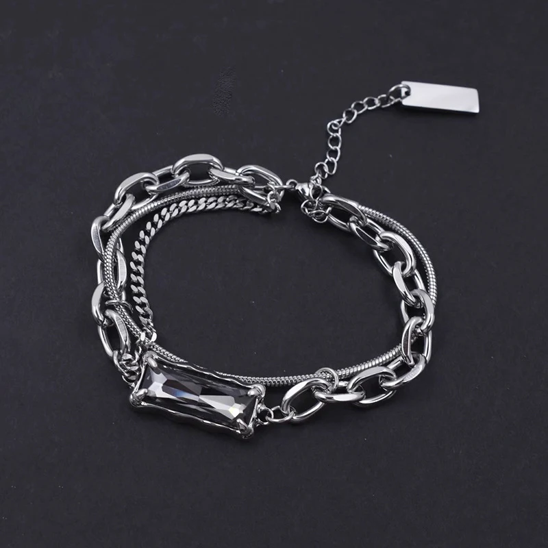 Pulseira de Aço Titânio para Casal com Diamante Cinza Masculina, design elegante e durável, presente perfeito para ele e ela — foto 7