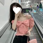 Dames off-shoulder korte top met vierkante hals en ballonmouwen, een unieke en schattige top voor vrouwen. — foto 3