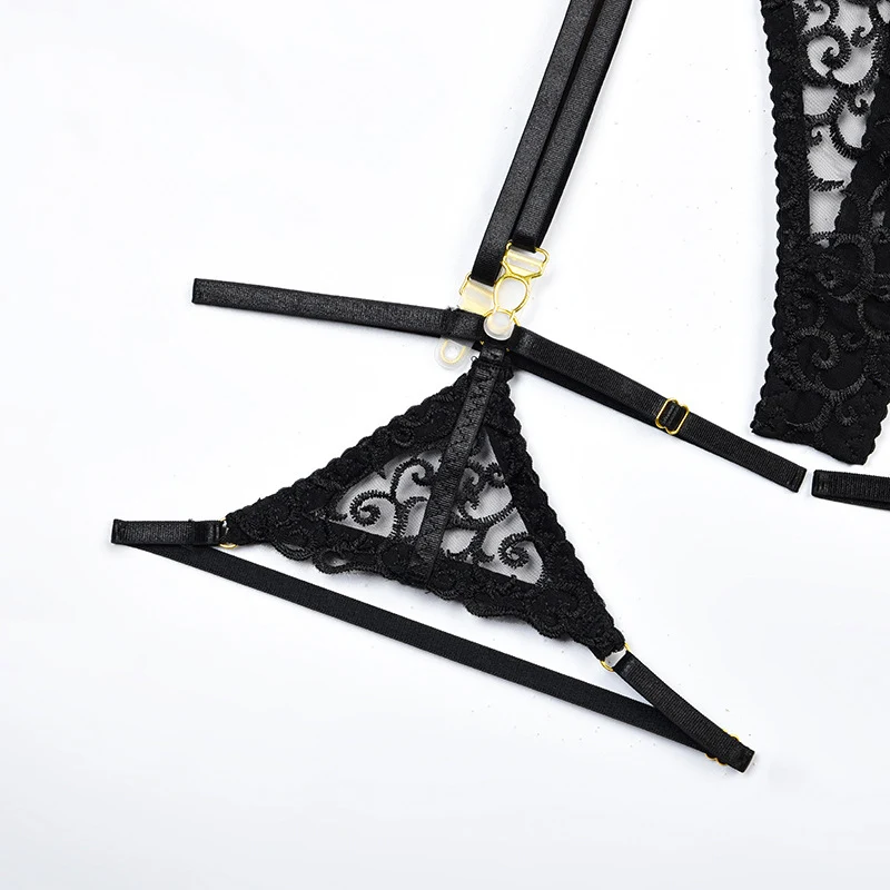 Title 14, Conjunto de lingerie feminina com corrente e an...