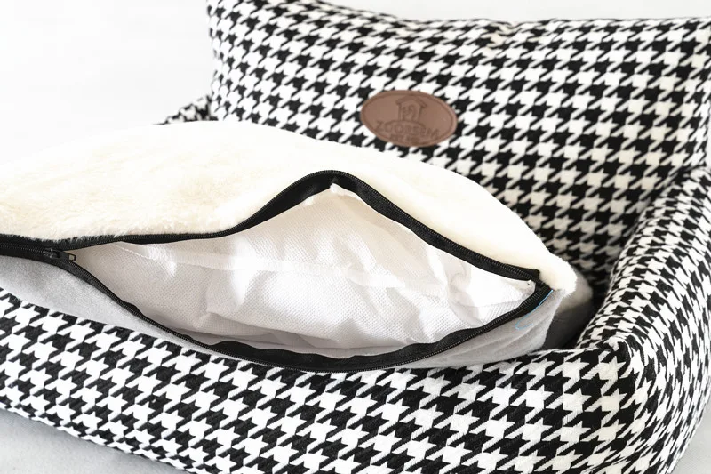 Title 2, Fabric Houndstooth Sofa with Removable and Wash...