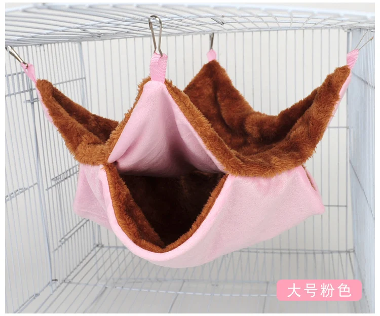 Title 5, Pet Double-layer Plush Hammock Warm Hamster Han...