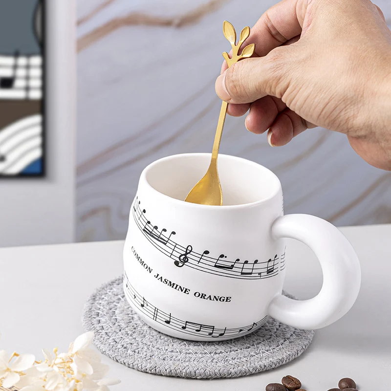 Title 6, Retro Ceramic Music Mug with a creative spiral ...