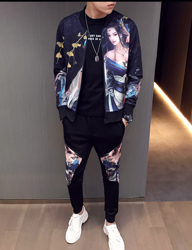 Title 5, Printed Two-Piece Suit for Men. Elevate your st...