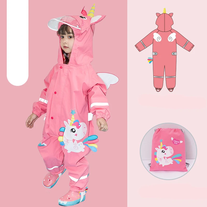 Dinosauris Regenponcho voor kleuters, cape-stijl, schooltas, schattig, voor leerlingen, regenbescherming — foto 4