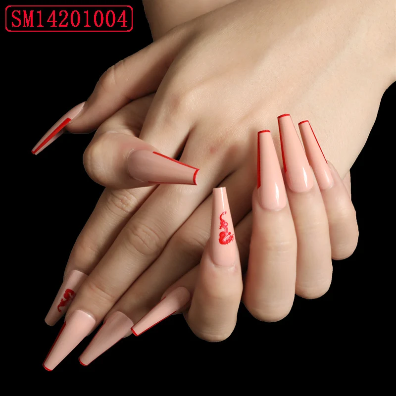 Assemble Ballet Nails, Trapezoidal Coffin Shape, Fake Nails, Wear Nail Art Patches for stunning designs. Easy to apply, — photo 5