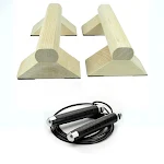 Suporte de flexão em madeira maciça de faia para fitness masculino. Sinta o conforto ao treinar. Melhora força e postura. Equipamento de treino. — foto 3