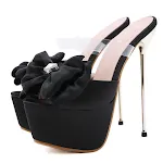 Satin waterproof platform walk shoes with bow decoration. Comfortable and stylish footwear for everyday wear or special — photo 5