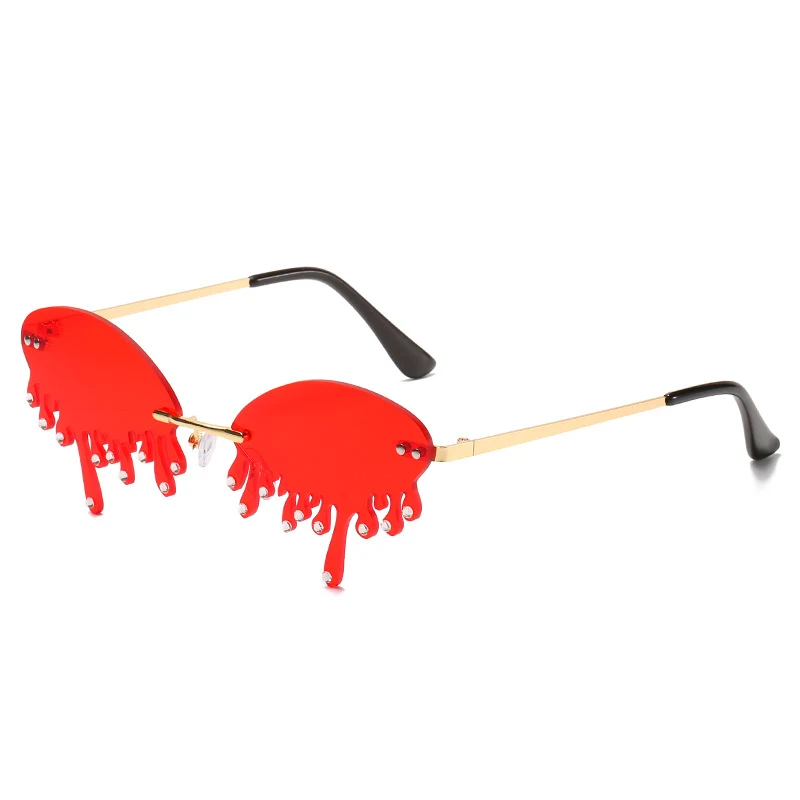 Title 5, Tear-shaped Visor Sunglasses for Personality St...