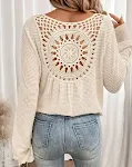 Women's V-neck solid color fashion knitted blouse. Comfortable and stylish top, perfect for everyday wear or special occ — photo 9