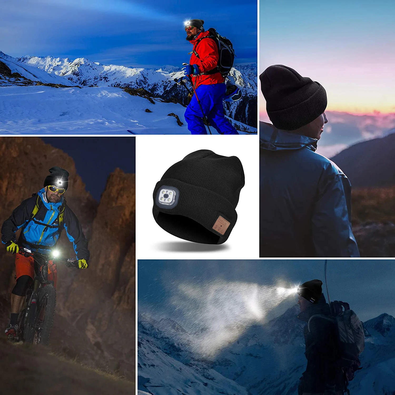 Title 7, Bluetooth Knitted Hat with LED Light for Outdoo...