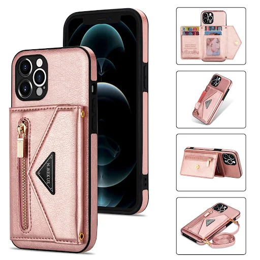 Title 3, Capa de telefone crossbody com alça de couro e ...