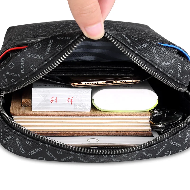 Bolsa Mensageiro Masculina de Ombro Único Couro Grande Capacidade Leve Tudo o Que Você Precisa com Conforto e Elegância no Dia a Dia — foto 3