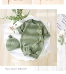 Gebreide jumpsuit voor baby's, jongens en meisjes. Warme baby trui, ideaal om je baby comfortabel en stijlvol te houden. — foto 14