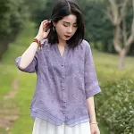 Women's Fashion Machine Embroidery Chiffon Hem Stitching Shirt provides a stylish and elegant look, perfect for any occa — photo 8