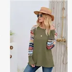 Five-Quarter Sleeves Black Inner Matsuo Loose Print Top — photo 3