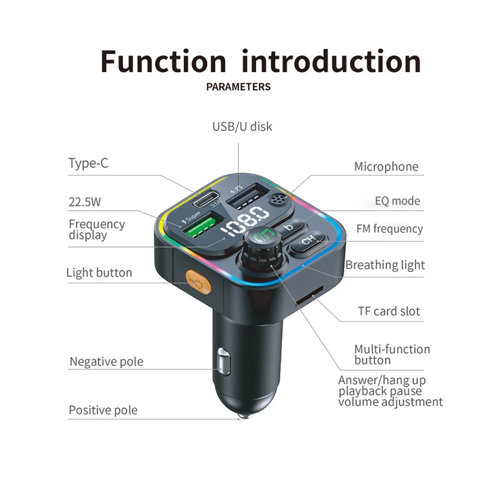 C17 Car MP3 Bluetooth Player Enjoy music and hands-free calls. Connect your smartphone, play from USB and SD card for a — photo 5