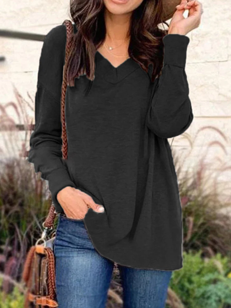 Blusa solta com decote em V — foto 1
