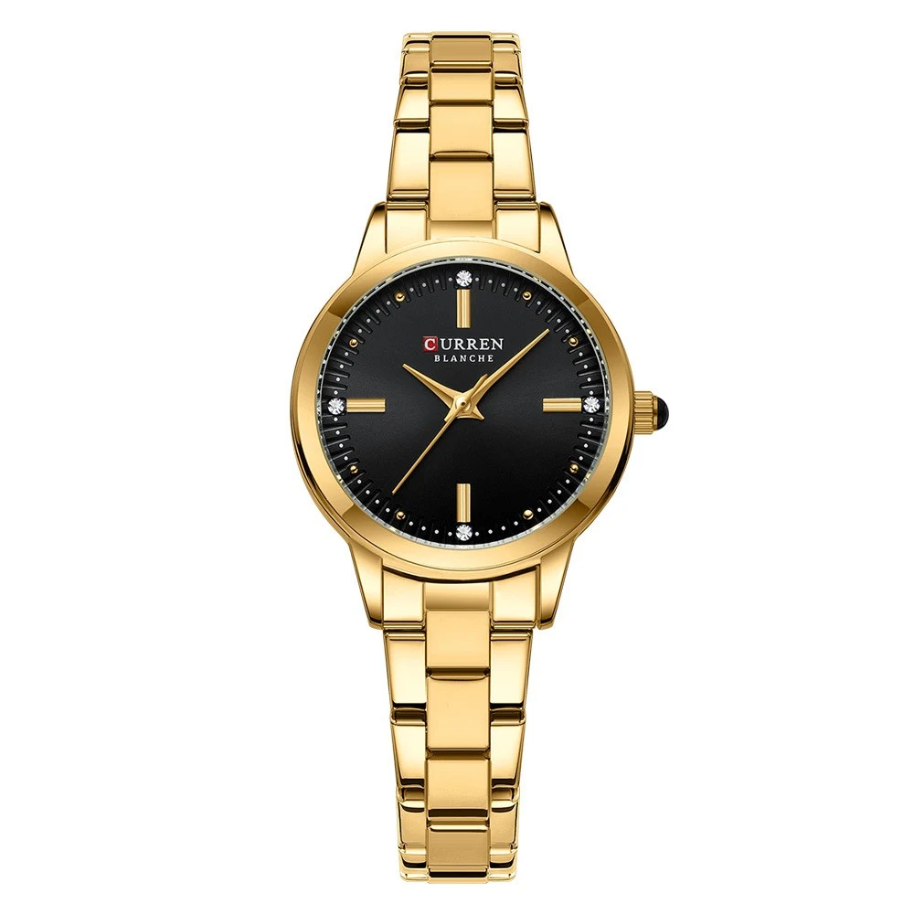 Relógio feminino de quartzo com pulseira de aço e strass, perfeito para um visual elegante e sofisticado em qualquer ocasião. — foto 9