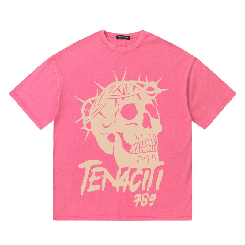 American Style Retro Creative Skull Print Loose T-shirt. Enjoy comfort and express your unique style with this eye-catch — photo 22