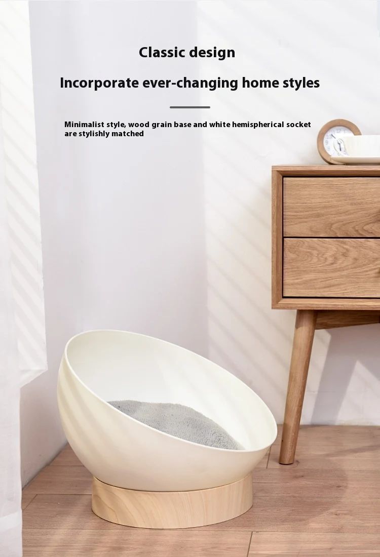 Title 10, Creative Plastic Wood Grain Base Open Cat Nest,...