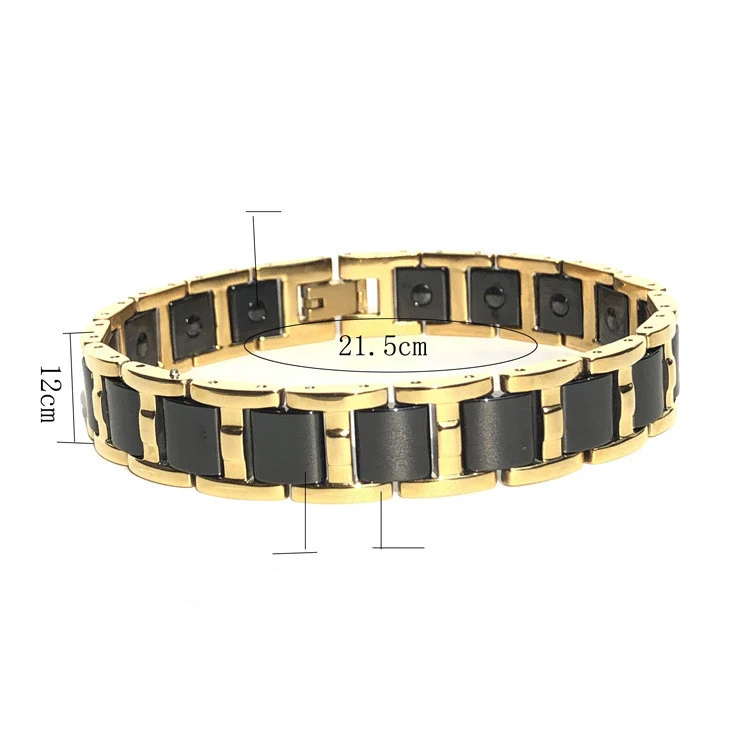 Title 1, Pulseira magnética de aço titânio masculina, el...