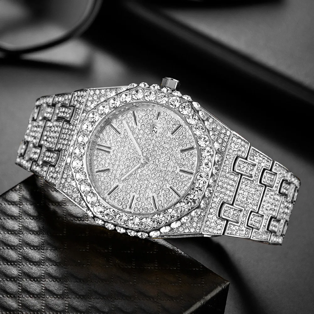Relógio de quartzo masculino Fashion Starry Diamond. Elegância e precisão no seu pulso, com design estrelado e diamantes. Perfeito para o homem moderno. — foto 21