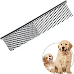 Dog comb with rounded ends, stainless steel teeth. Cat comb for removing tangles and knots. Professional grooming tool f — photo 1