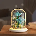 Flor de Rosa Eterna de Blocos de Construção, Brinquedo de Montagem de Partículas Pequenas, Presente e Decoração de Mesa, duradouro e criativo. — foto 12