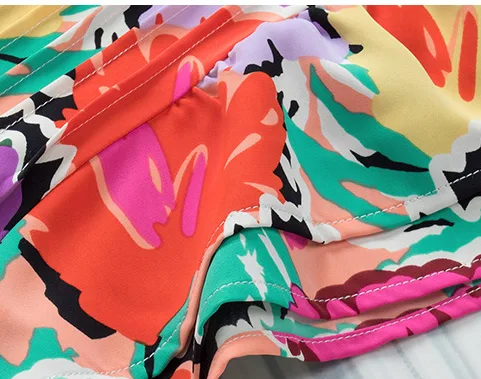 Damesmode bedrukt chiffon shirt met ruches aan de mouw — foto 6