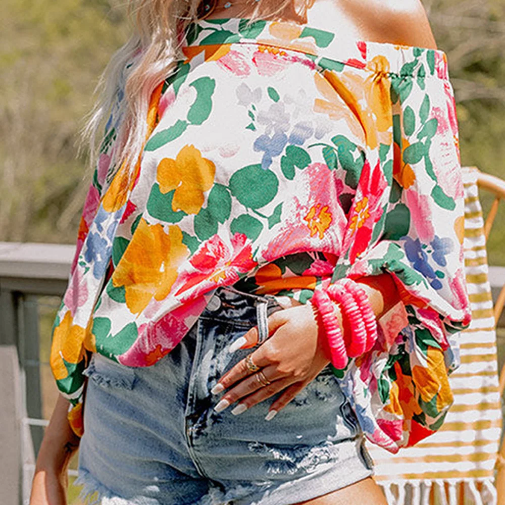 Title 4, Womens Printed Slanted Shoulder Long Sleeve Lo...