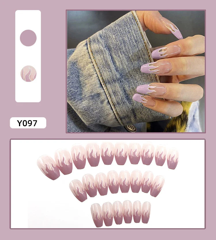 Unhas Postiças Wearable Longas e Curtas Removíveis, Estilo Celebridade, Noiva, Estudante, Grávida, Unhas Prontas para Usar — foto 24