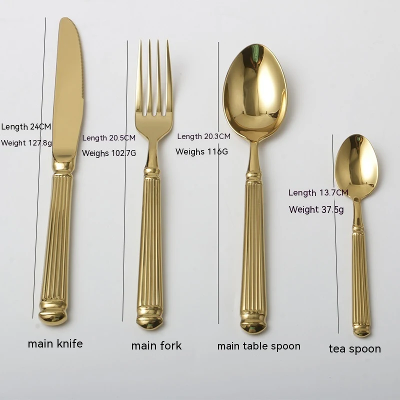 Roman Pillar Stainless Steel Thick Handle Knife Fork Spoon Set, elevates your dining experience with its elegant design — photo 11