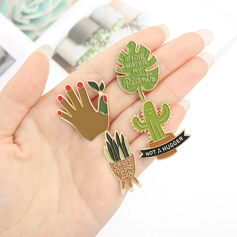 Spilla di moda a forma di pianta verde, ornamento elegante. Valorizza il tuo stile con questo accessorio unico e attraente, perfetto per ogni occasione. — foto 5