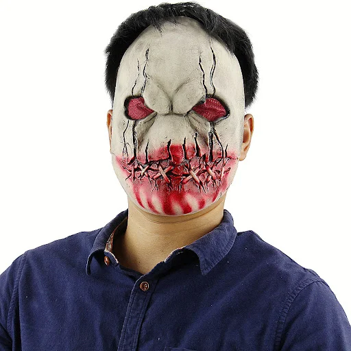 Title 3, Realistic Halloween zombie mask with horrifying...