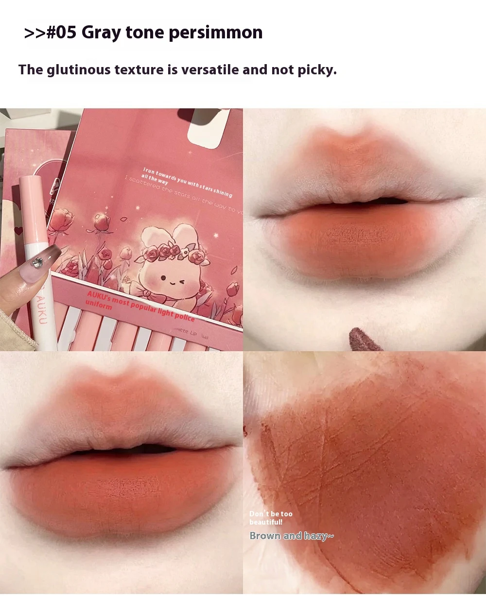 Title 1, Matte Finish Velvet White Lip Mud Set, Six Piec...