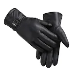 Winter Leather Gloves For Men and Women, Velvet Thickened, Cold-proof, Warm, Cycling, Anti-slip, Touch-screen, Large Fle — photo 2