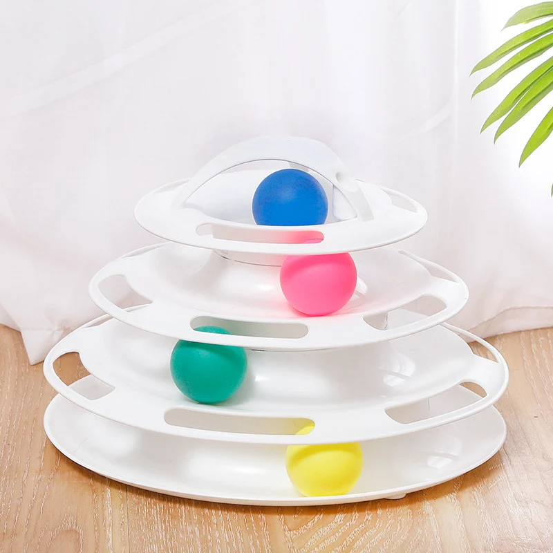 Title 3, 4 Levels turnable Toys for cats accessories Tow...