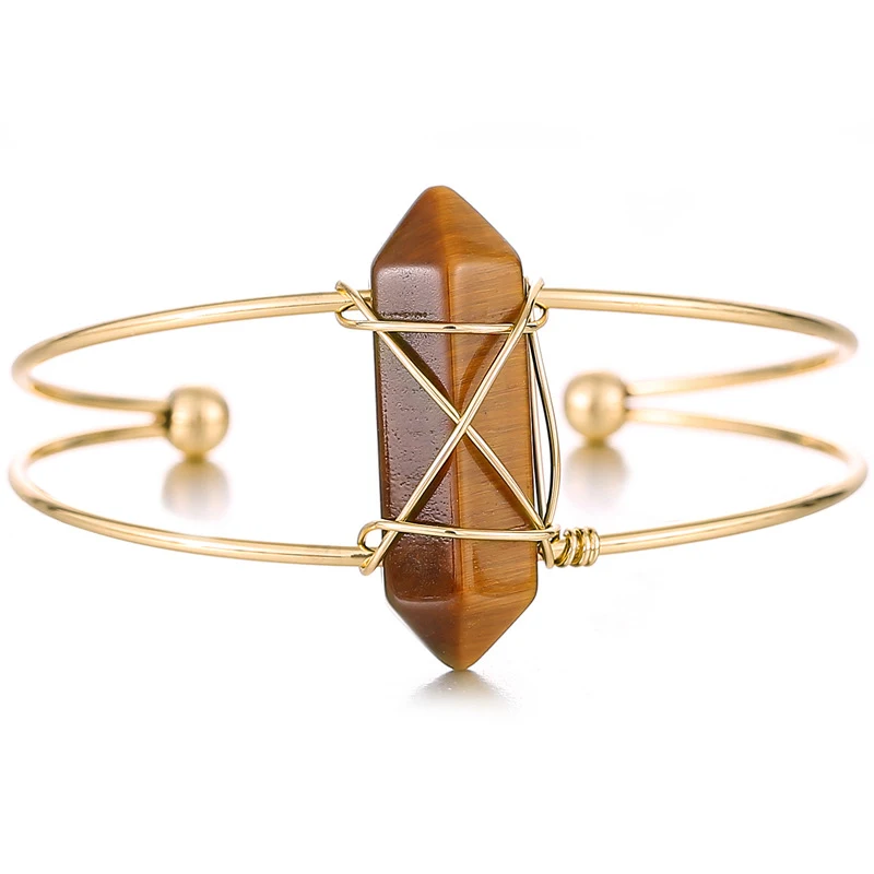 Pulseira de cristal com prisma hexagonal de ametista natural banhada a ouro. Desfrute da beleza e benefícios desta pulseira exclusiva. — foto 16