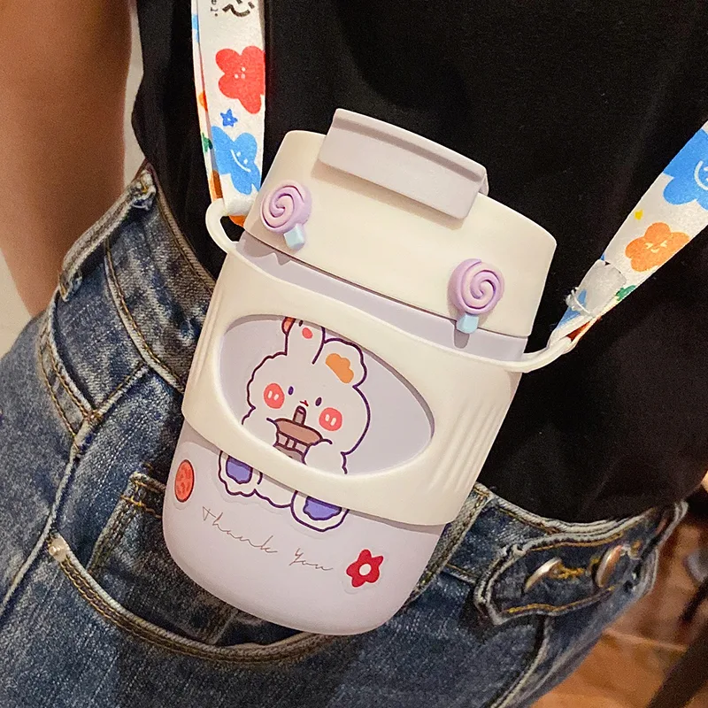 Net Celebrity Creative Cartoon Straw Thermos Cup keeps drinks hot or cold, perfect for on-the-go use, travel, work, or s — photo 7