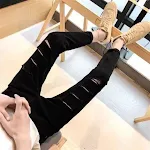 Men's Ripped Jeans Ninth Slimming Pants Slim Fit Jeans for Men Stylish and Comfortable Denim for a Modern Look Designed — photo 6