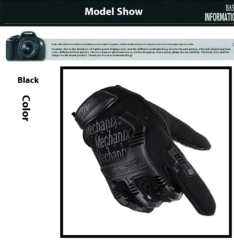 Luvas táticas Army Fan Seal para moto, dedos completos, antiderrapantes e frescas. Garanta segurança e conforto em suas aventuras de motociclismo. — foto 7
