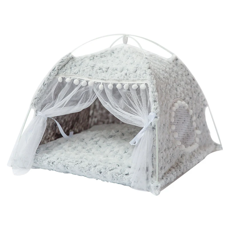 Title 2, Semi-enclosed pet bed for enhanced security and...